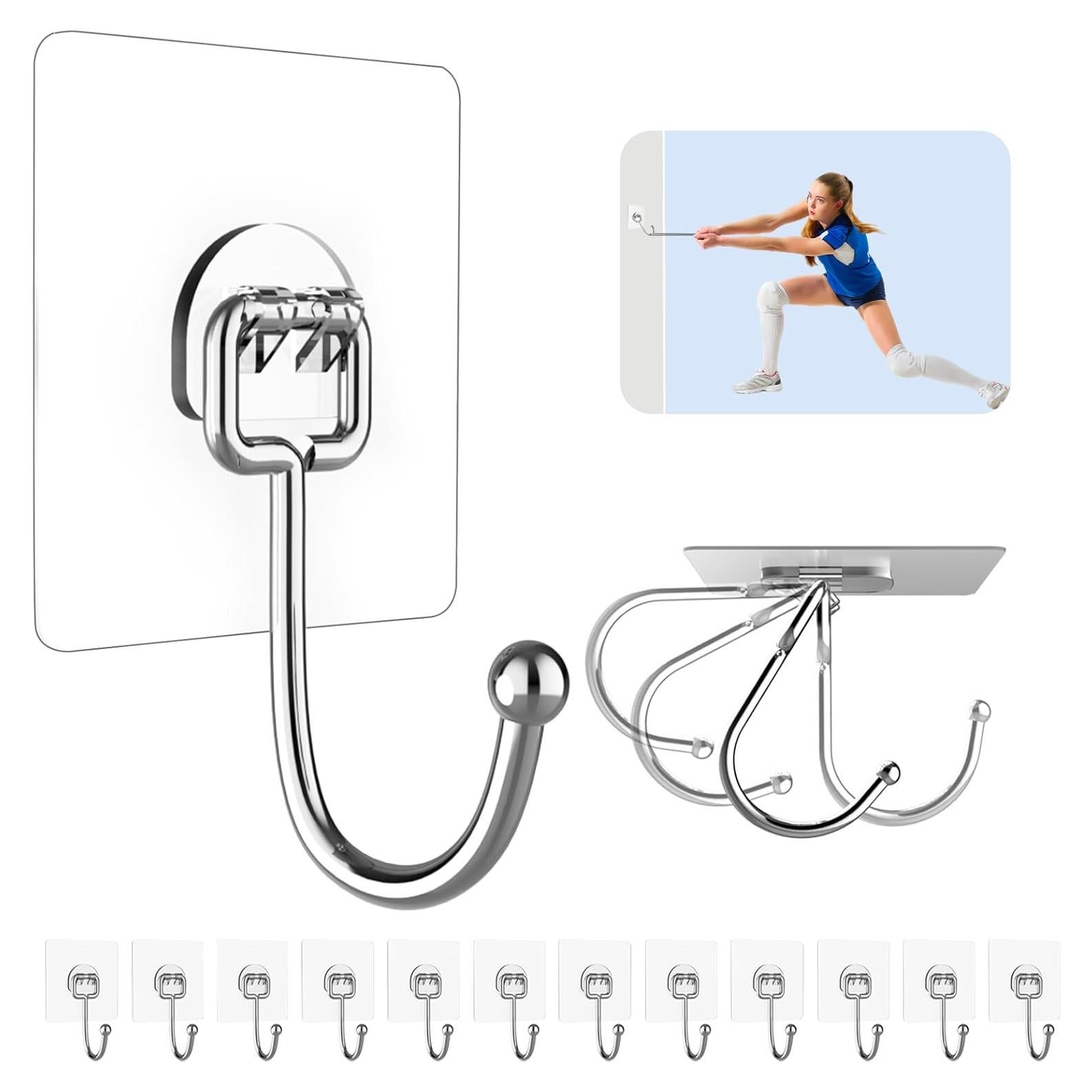 Paquete de 12 Ganchos Adhesivos Strjobaili 20 kg Acero Inoxidable