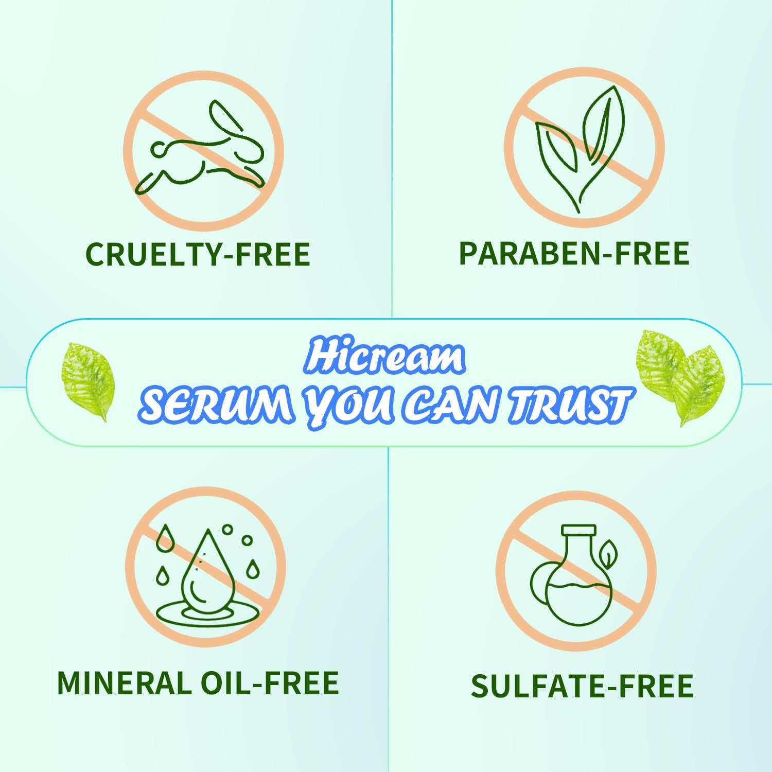 Conjunto de Suero Facial Hicream 3 Piezas 30 ml - Vitamina C, Ácido Hialurónico, Retinol