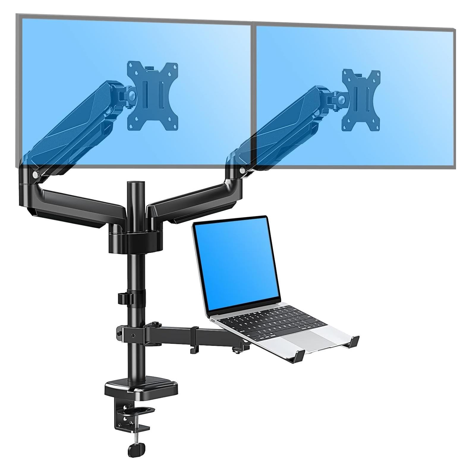 Soporte Doble para Monitor y Laptop MOUNTUP MU4005 3 en 1