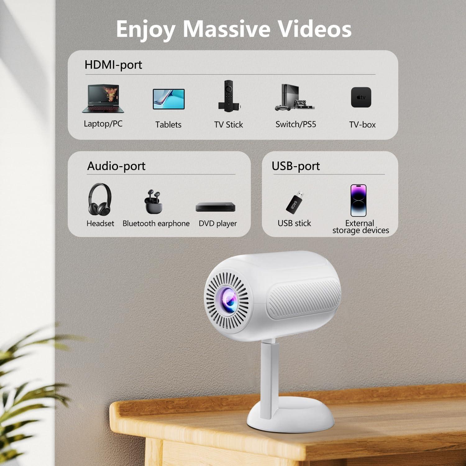 Proyector Mini VGKE 13000 Lúmenes Full HD 4K Portátil