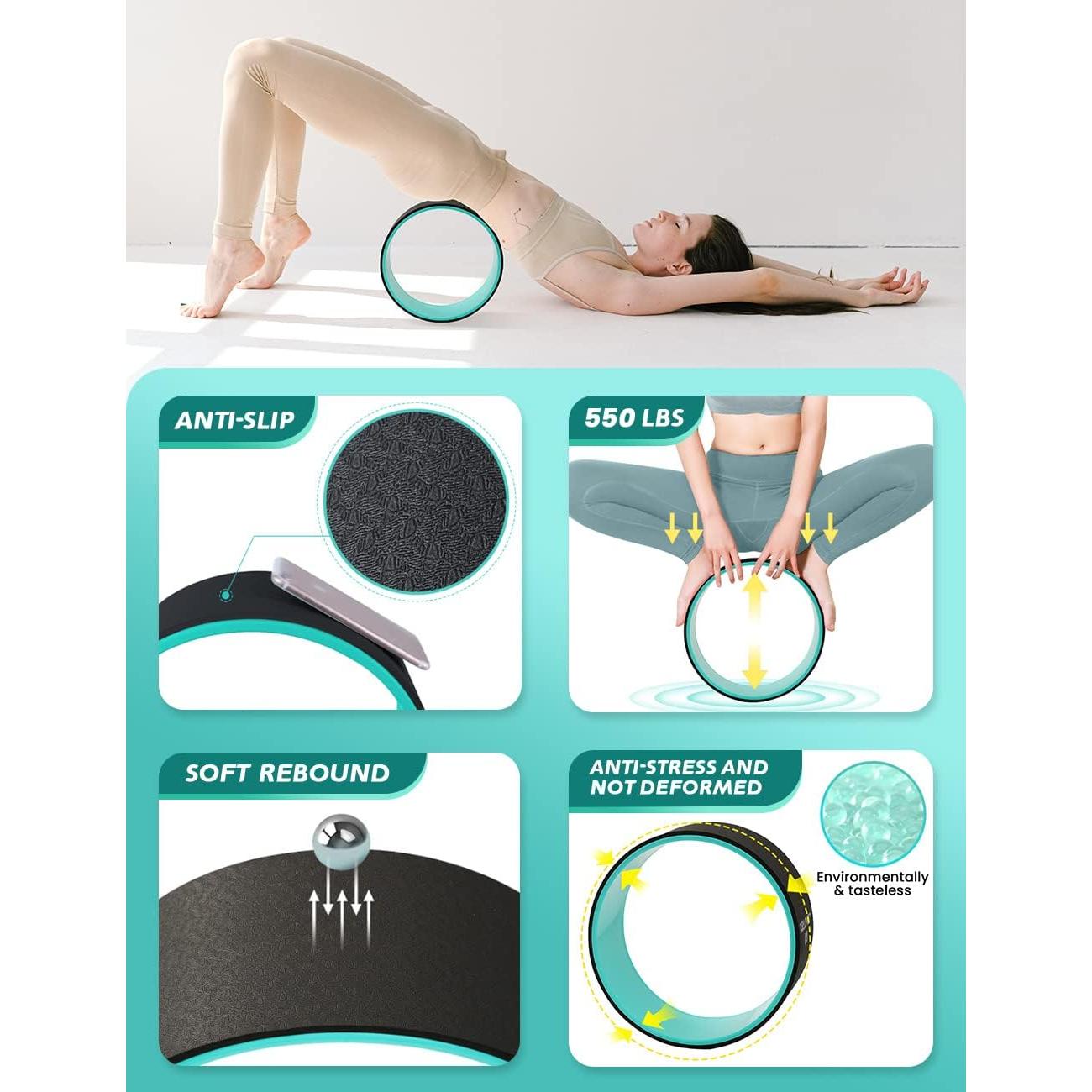 Juego de Yoga 9 en 1 LEKÄRO - Rueda, Bloques, Correa y Más