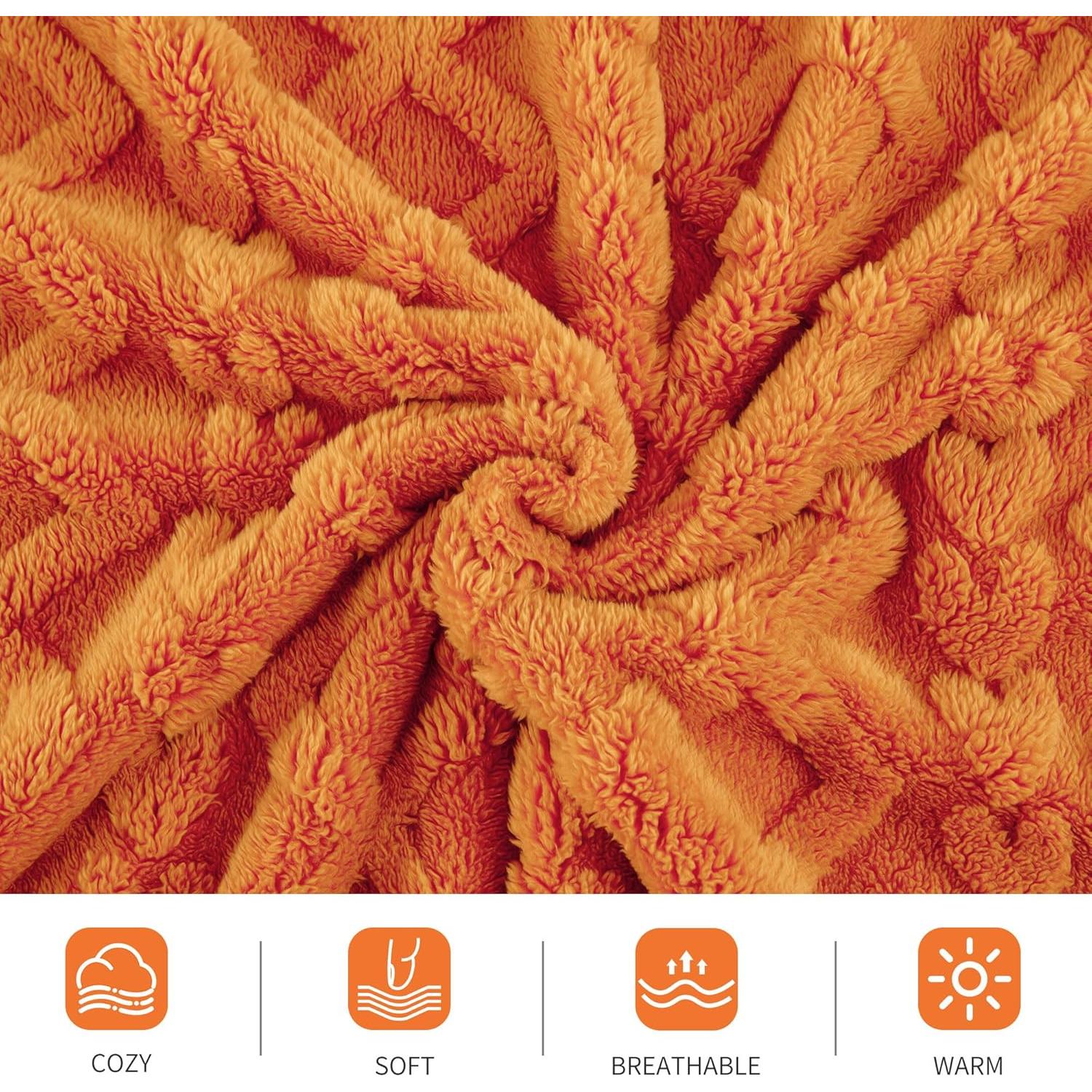 Manta de lanzamiento Aganear Naranja 127x152cm Suave y Acogedora