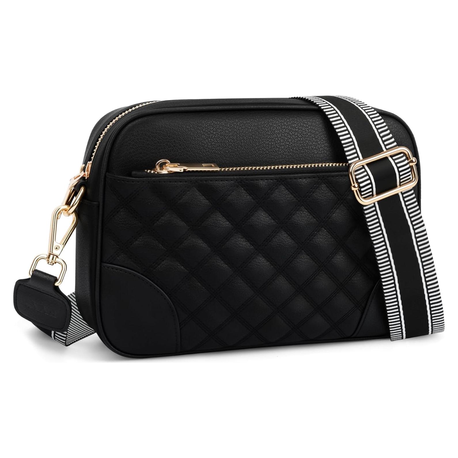 Bolso Cruzado Pequeño FYY para Mujeres en Cuero Vegano Negro
