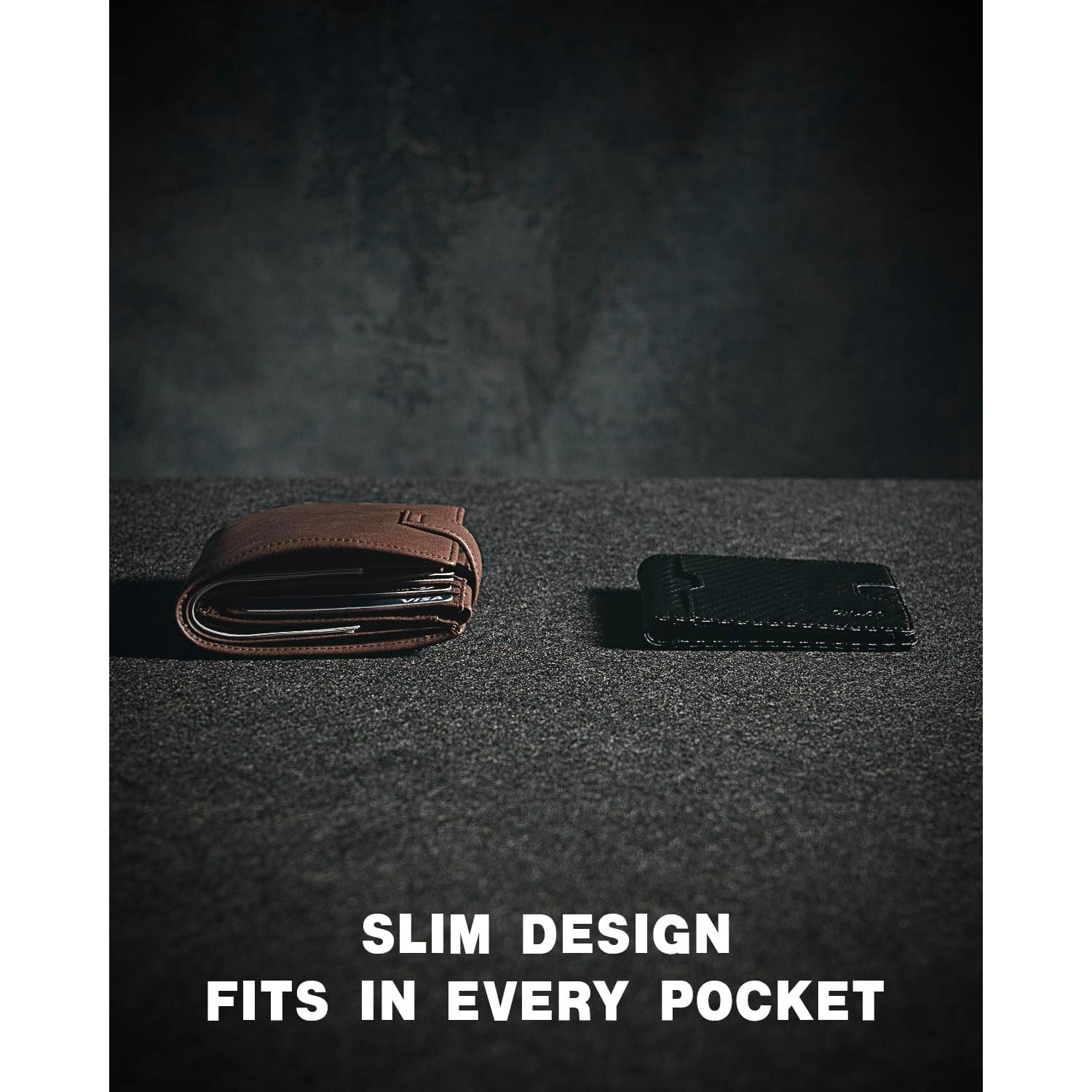 Billetera Bifold Zitahli Slim de Cuero con Bloqueo RFID - Negro