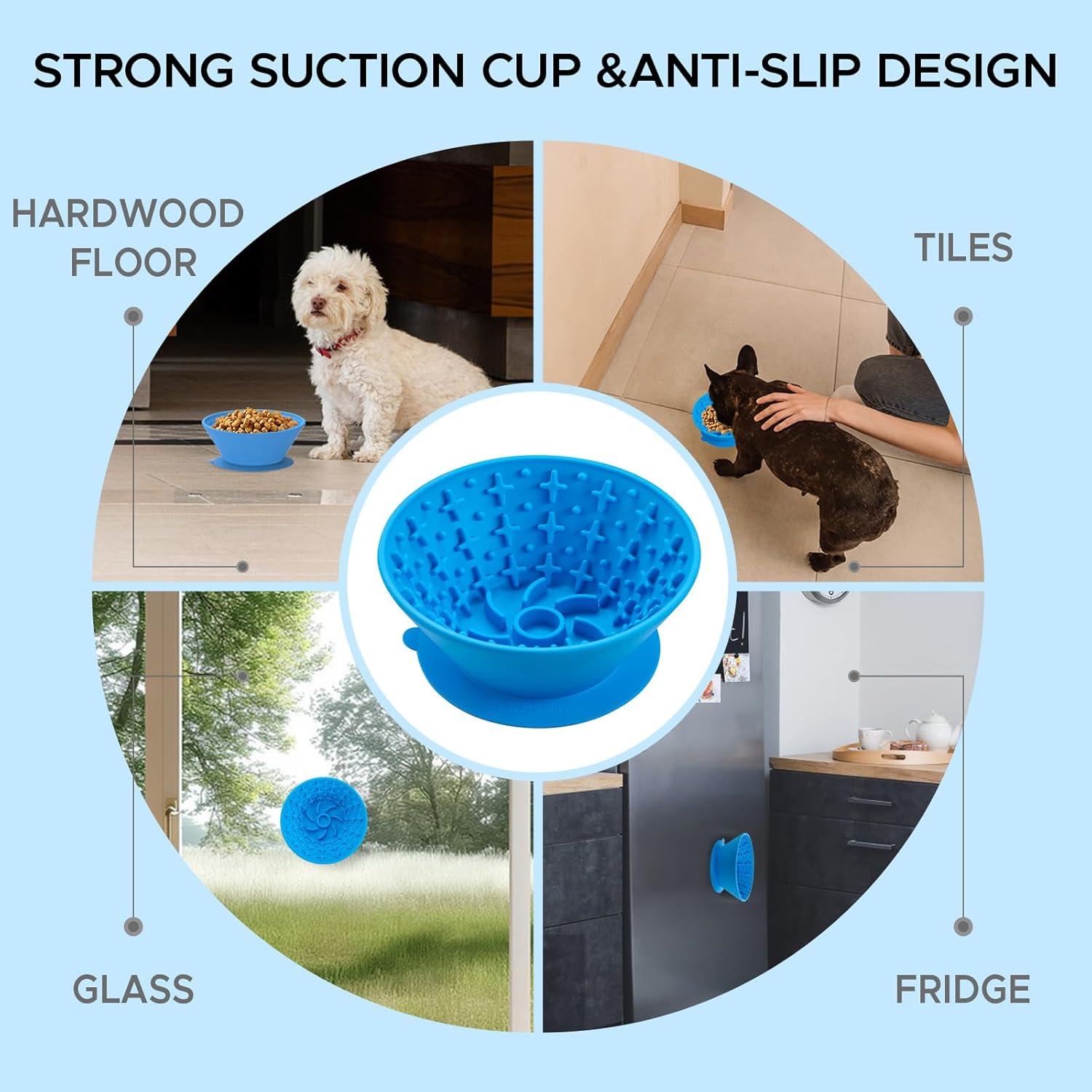 Tazón de Lamer para Perros BZERGTT - Silicona Antideslizante 19cm