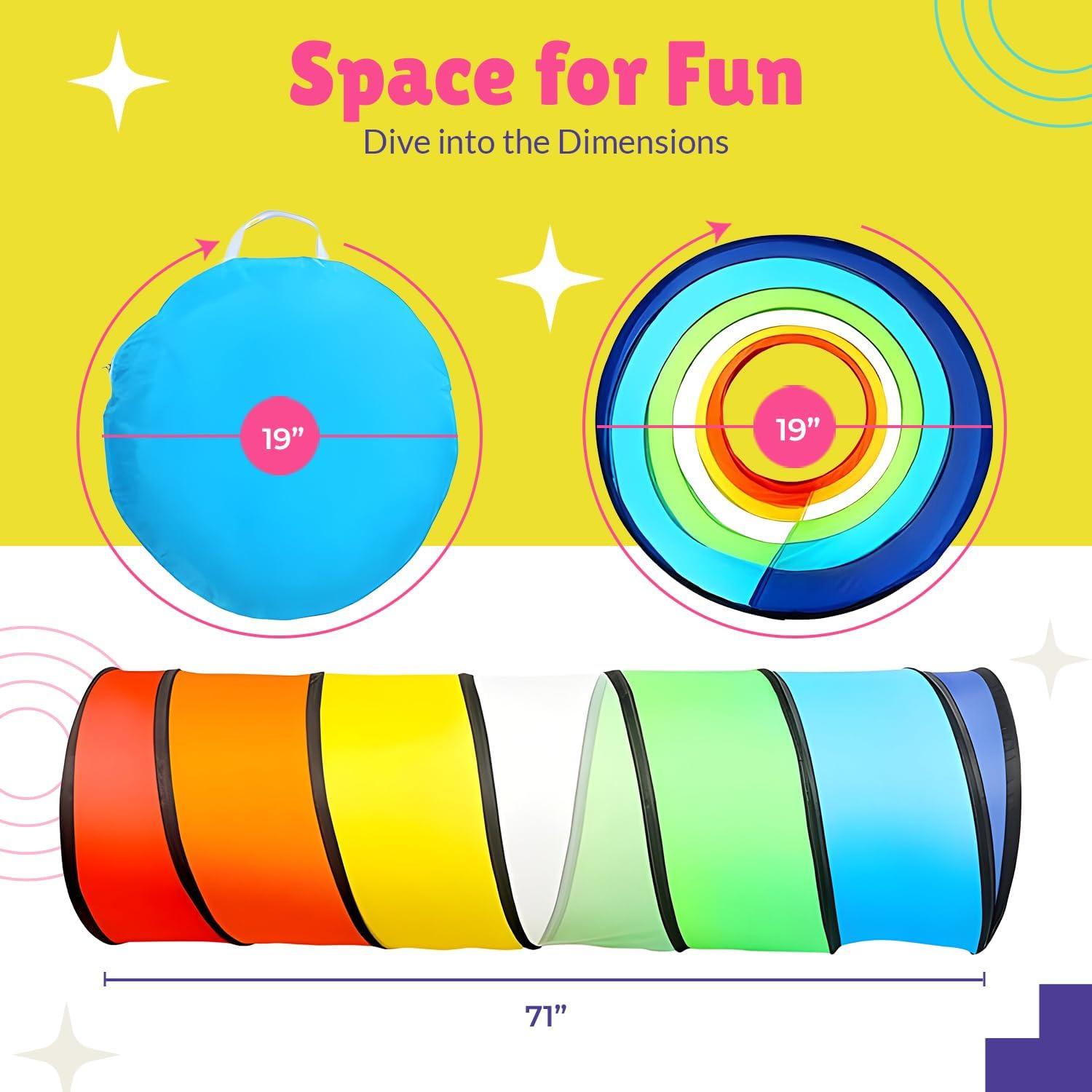 Juego de Túneles Plegables Kiddey 2 Pk para Niños y Mascotas