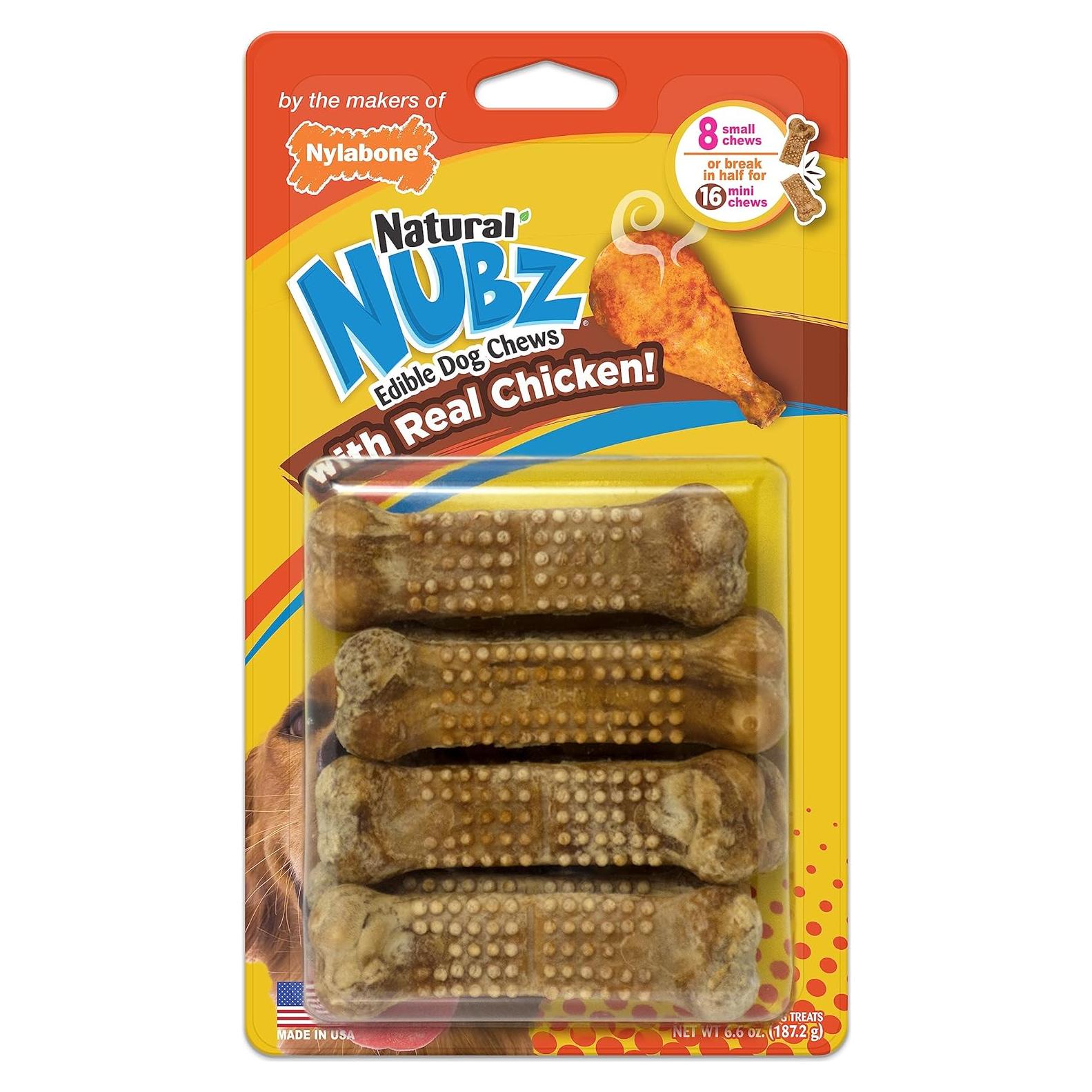 Golosinas Naturales para Perros Nylabone Pollo 187g - 8 Unidades