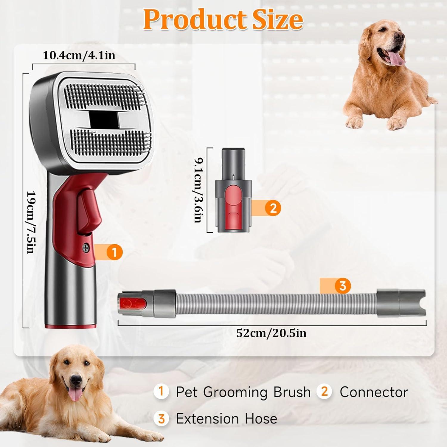 Kit de Aseo para Mascotas LAQVITA - Cepillo y Manguera 52 cm