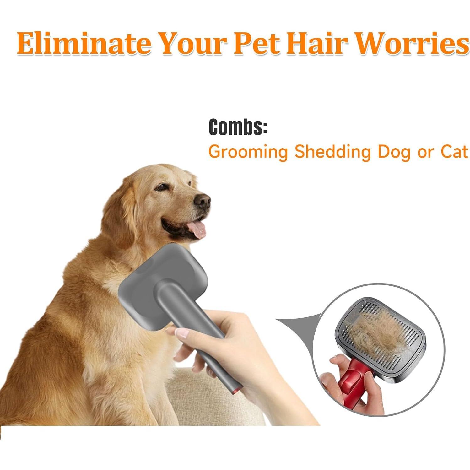 Kit de Aseo para Mascotas LAQVITA - Cepillo y Manguera 52 cm