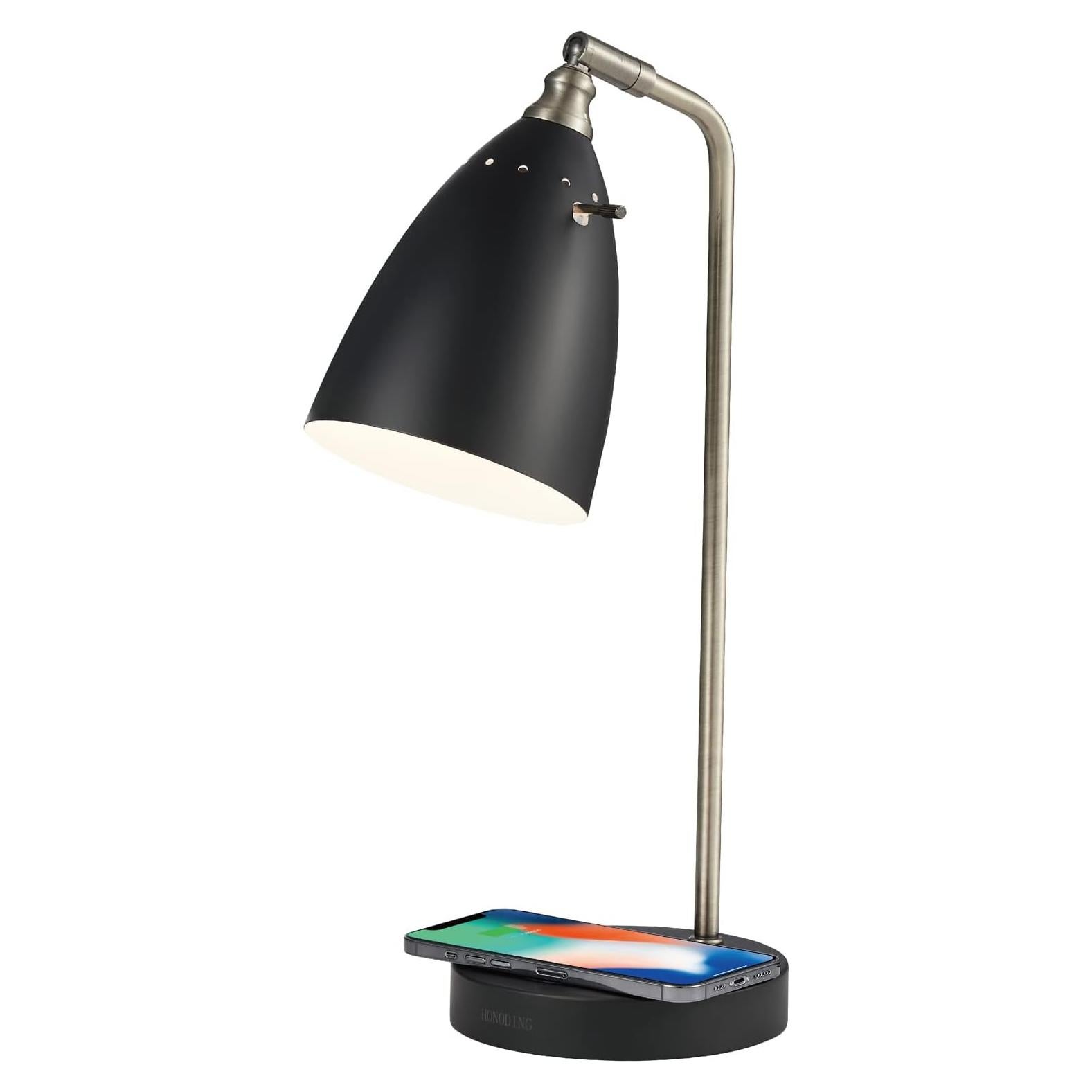 Lámpara de Escritorio LED Lianheng Negra con Cargador Inalámbrico