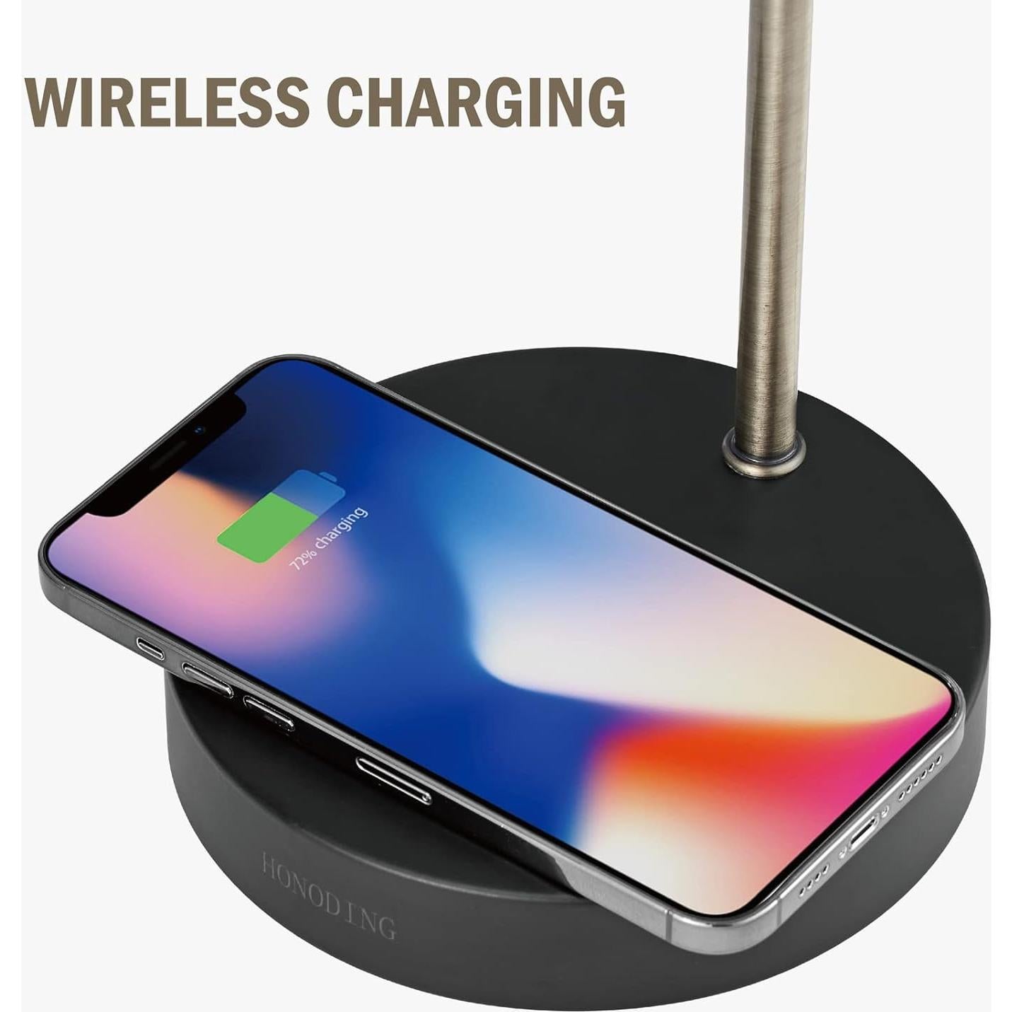 Lámpara de Escritorio LED Lianheng Negra con Cargador Inalámbrico