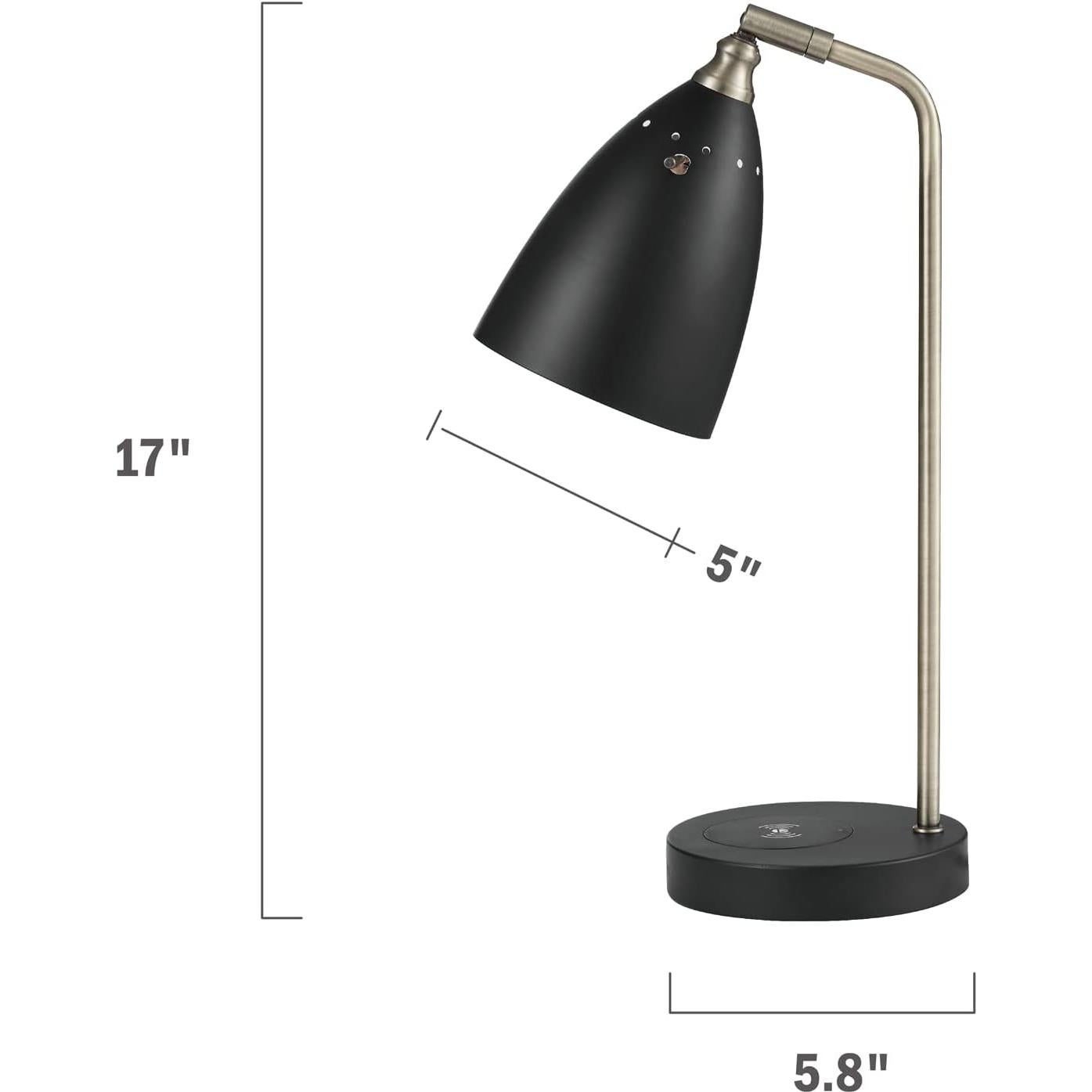 Lámpara de Escritorio LED Lianheng Negra con Cargador Inalámbrico