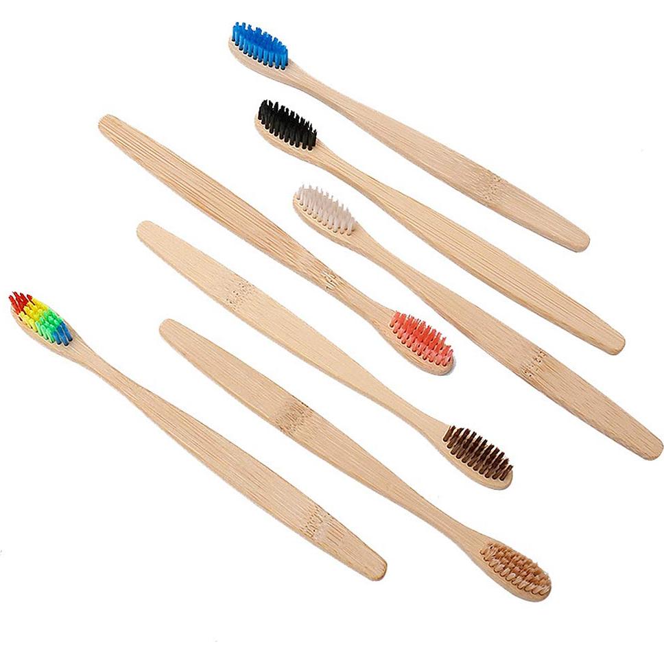 Cepillo de Dientes de Bambú Magik 10 Pcs Orgánico Rojo