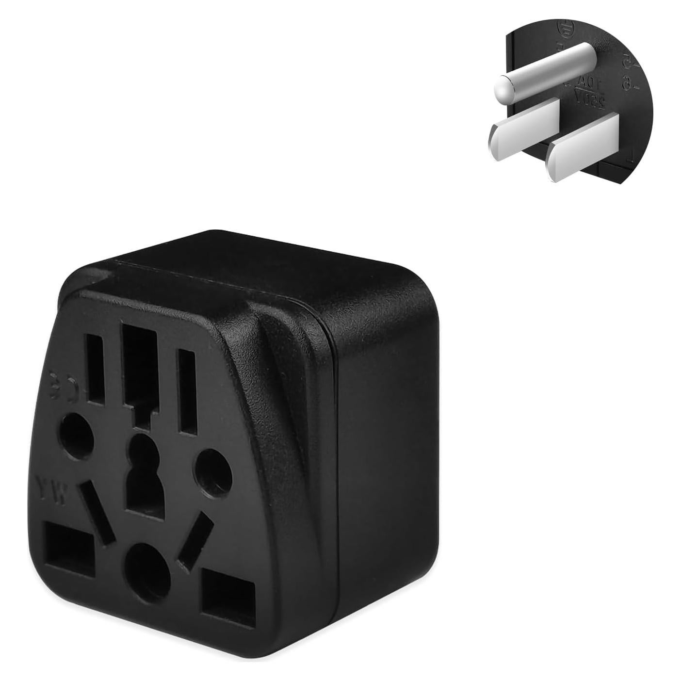 Adaptador de enchufe de viaje XGJUCE Tipo B Negro