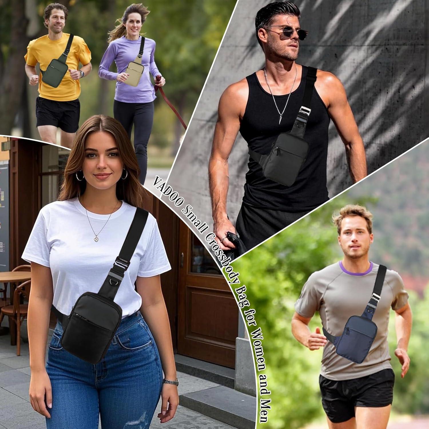 Bolsa Cruzada Sling VADOO Azul Básico con Bloqueo RFID