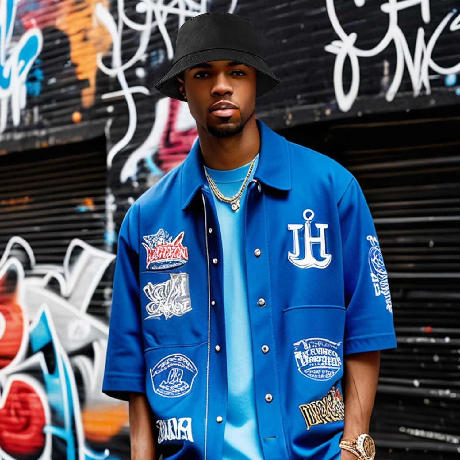 Sombrero de Cubo Impermeable DOCILA para Hombre Negro