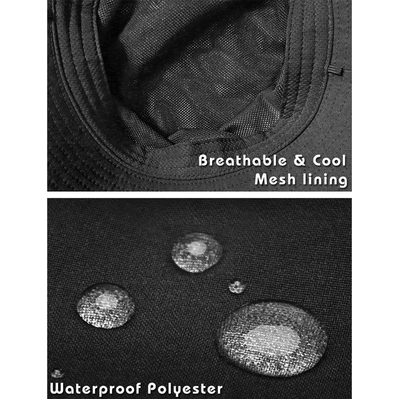 Sombrero de Cubo Impermeable DOCILA para Hombre Negro