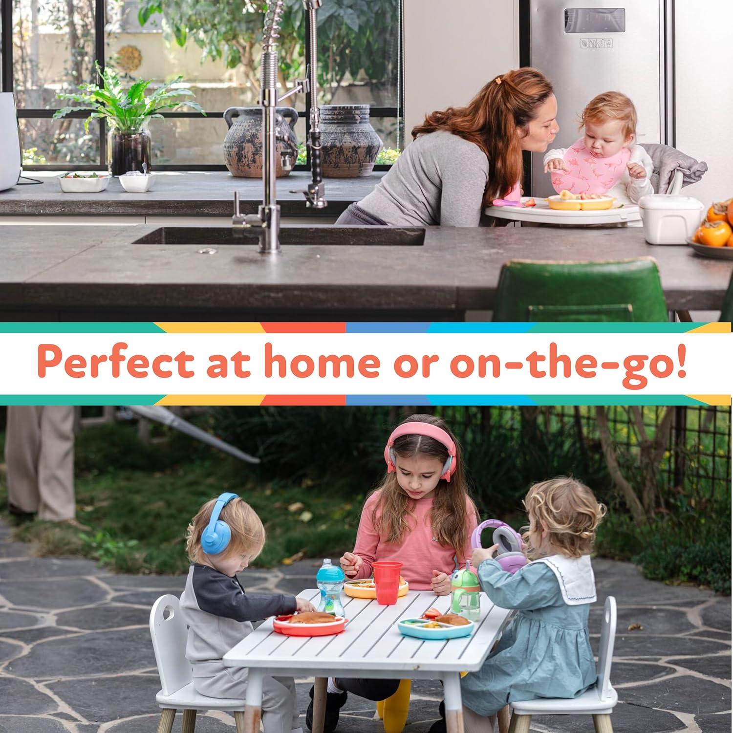 Plato de Succión Rectangular Nuby con Tapa - Silicona 6+ Meses