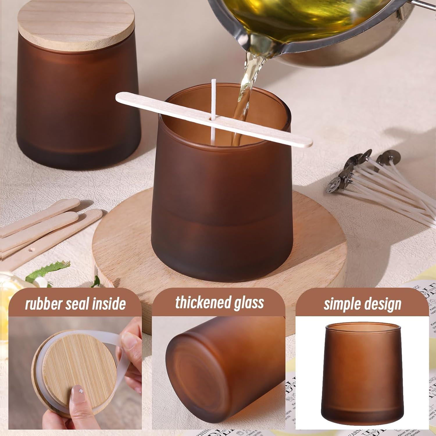 DARJEN 12 Tarros de Vela Ámbar Esmerilado 255g para DIY