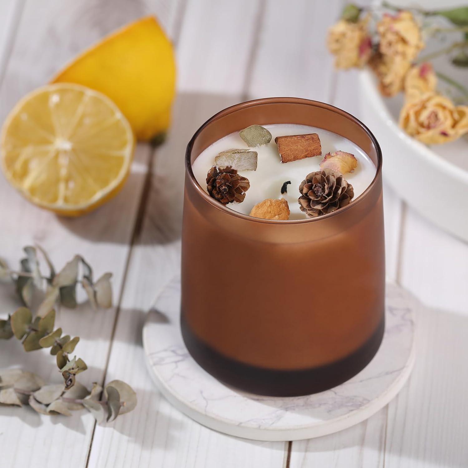 DARJEN 12 Tarros de Vela Ámbar Esmerilado 255g para DIY