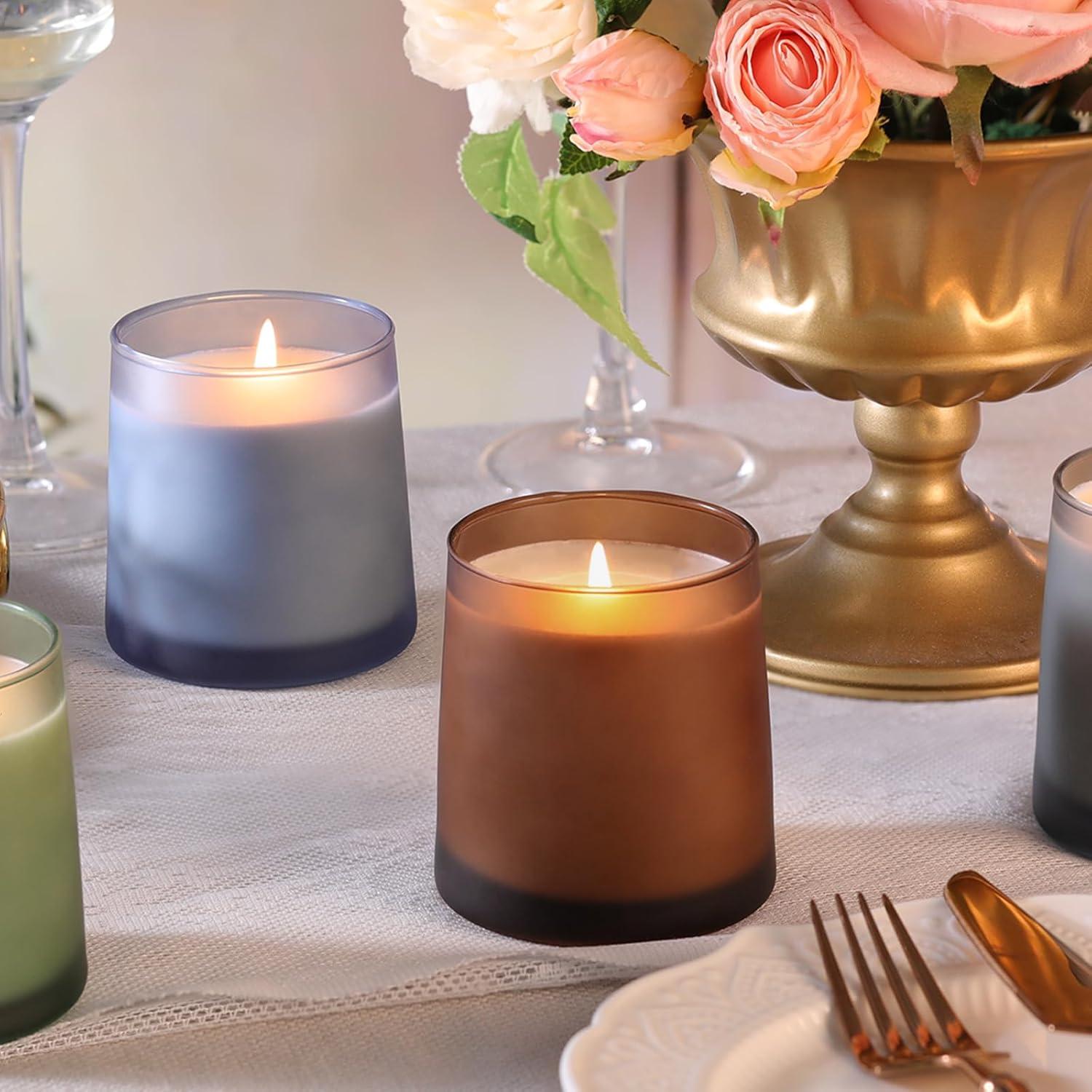 DARJEN 12 Tarros de Vela Ámbar Esmerilado 255g para DIY