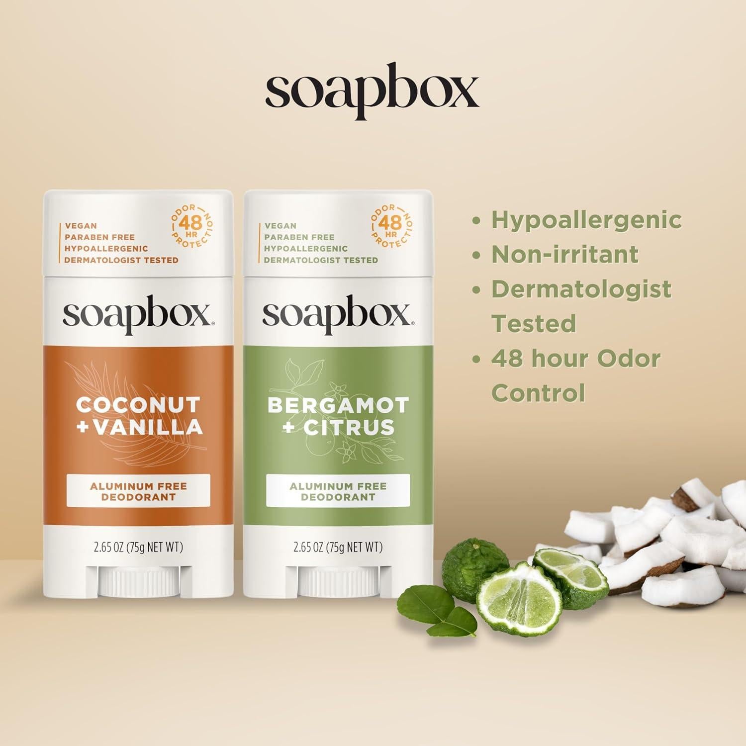 Desodorante Natural Soapbox 75g Sin Aluminio Bergamota