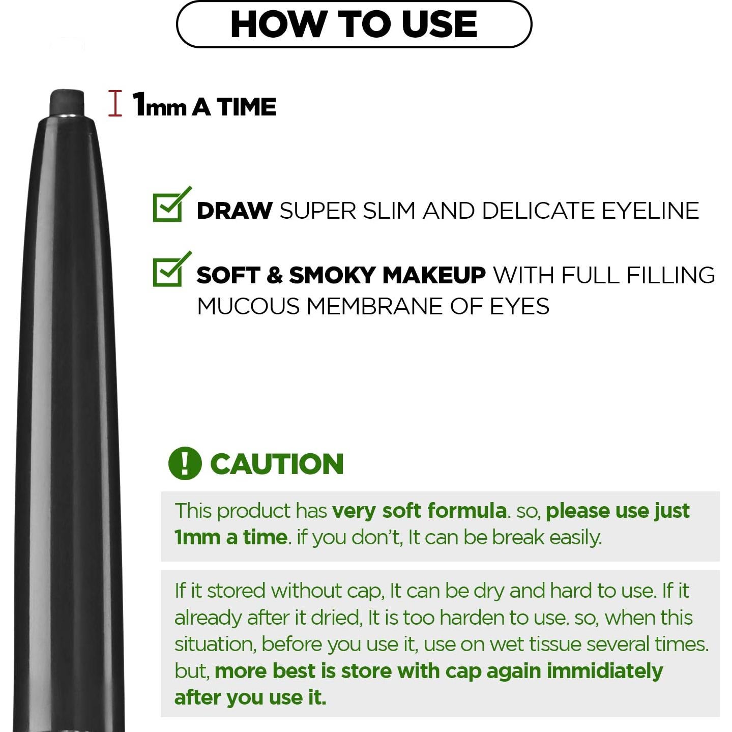 Lápiz de Gel Eyeliner The SAEM Eco Soul 2mm Negro Noche