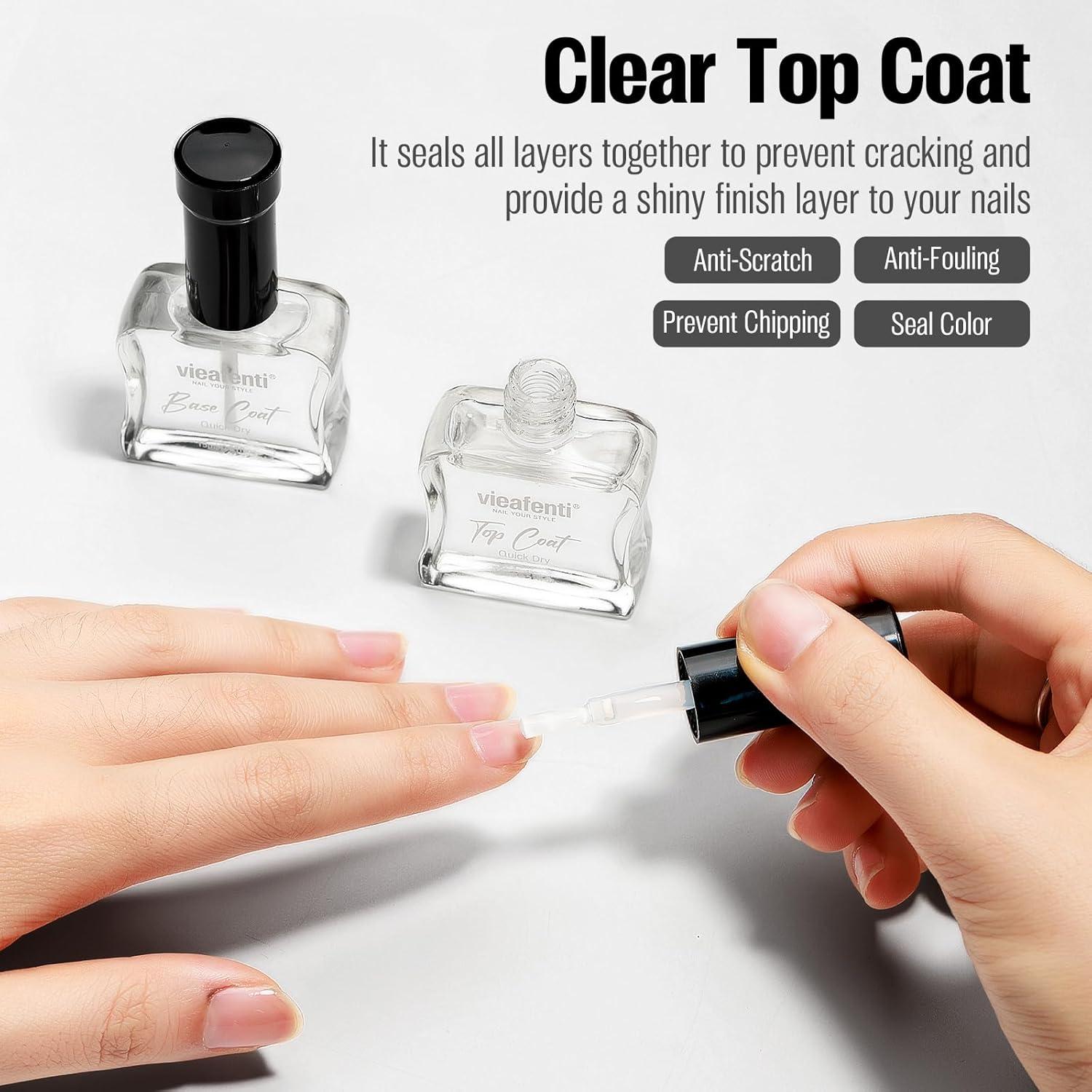 Esmalte de Uñas Capa Base y Superior Vieafenti 15ml Secado Rápido