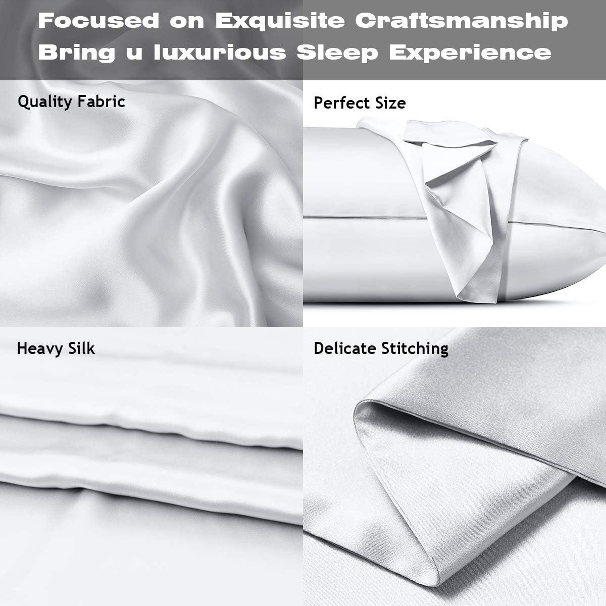 Funda de Almohada de Seda 100% Asmork Estándar 50x66 cm