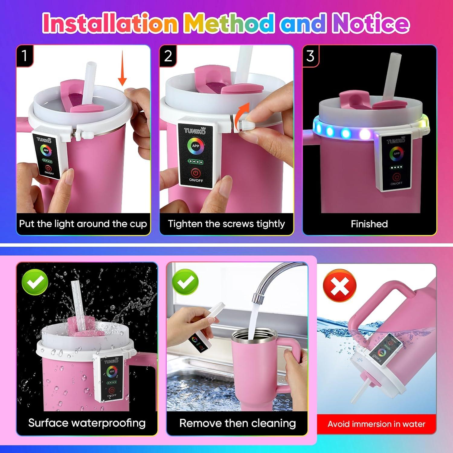 Luces Decorativas Inteligentes para Taza Stanley Quencher 20oz/30oz