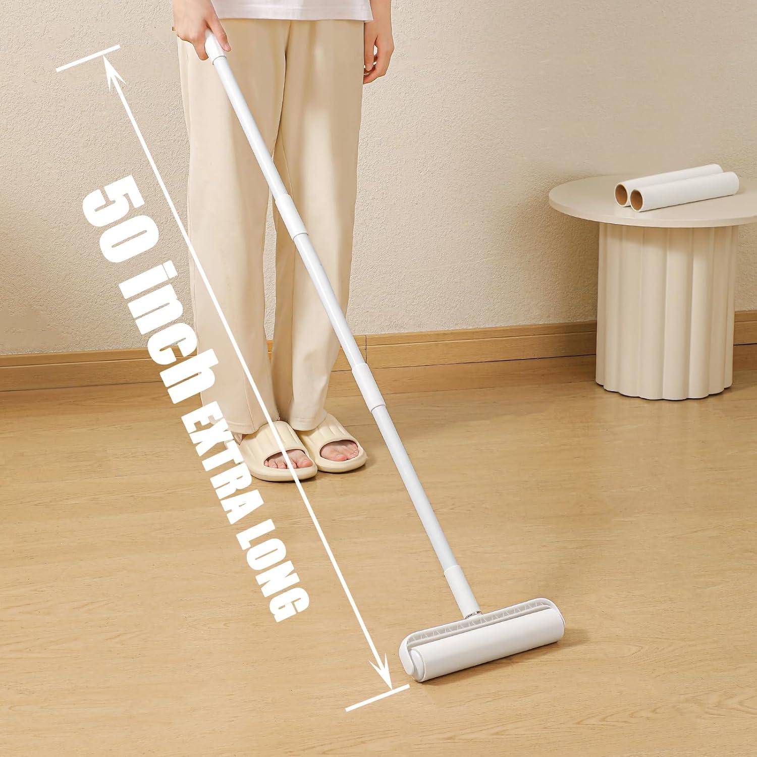 Rodillo de Pelusa MINGRACE con Mango Largo y 3 Rollos Pegajosos