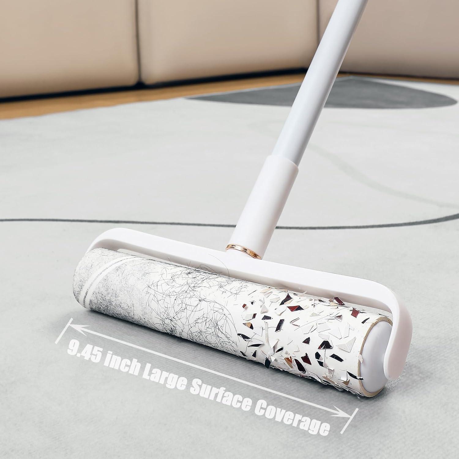 Rodillo de Pelusa MINGRACE con Mango Largo y 3 Rollos Pegajosos