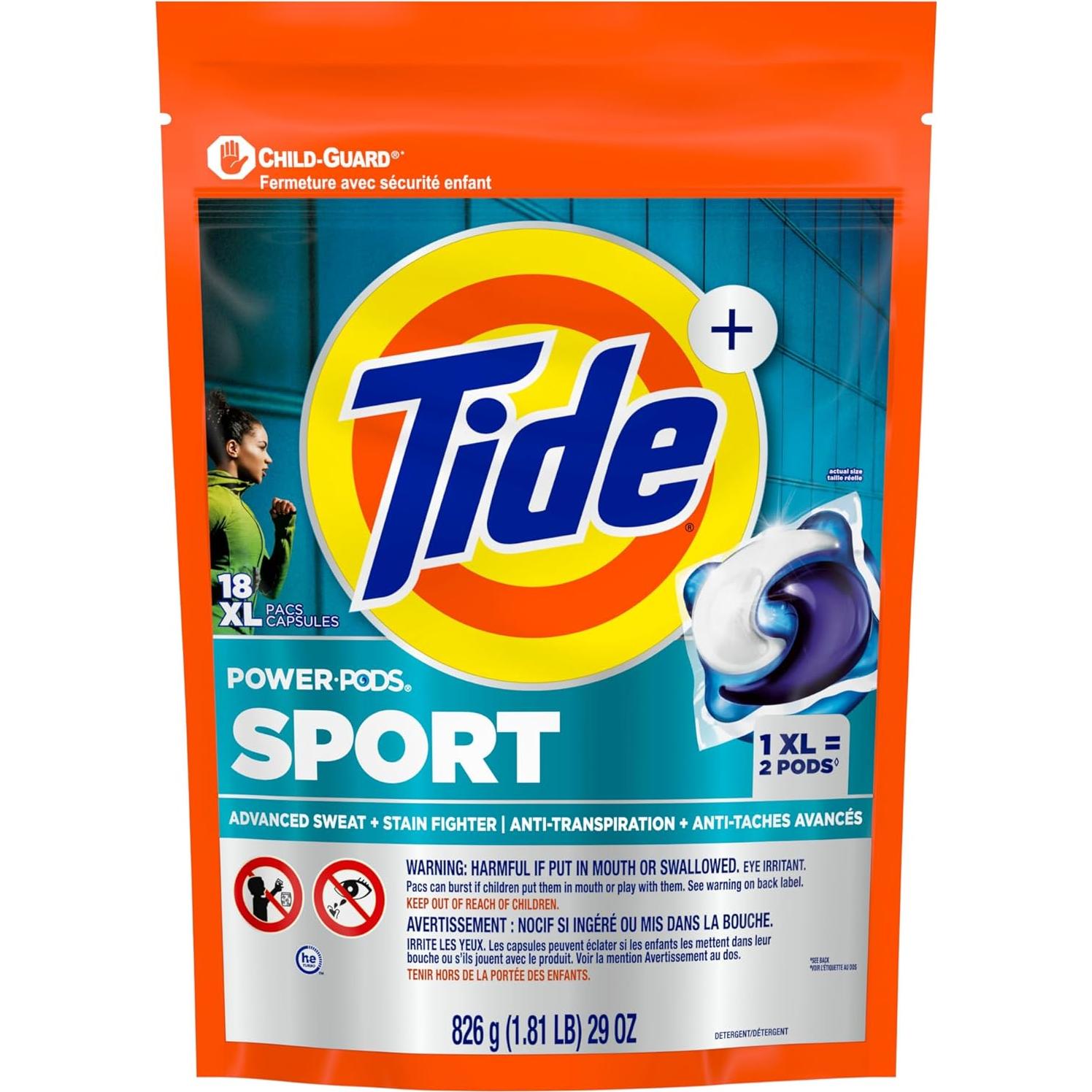 Detergente Tide Power Pods Febreze Sport 18 Cápsulas 0.81 kg