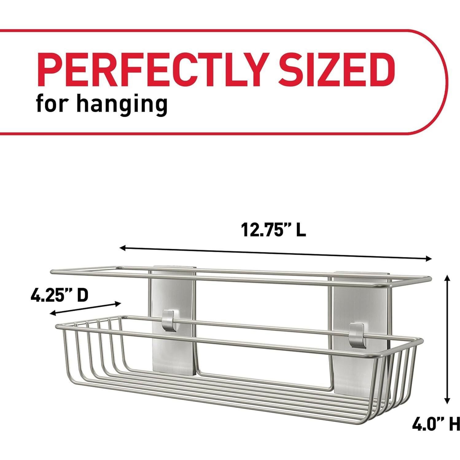 Caddy de Ducha Command Negro Mate Organizador Resistente al Agua