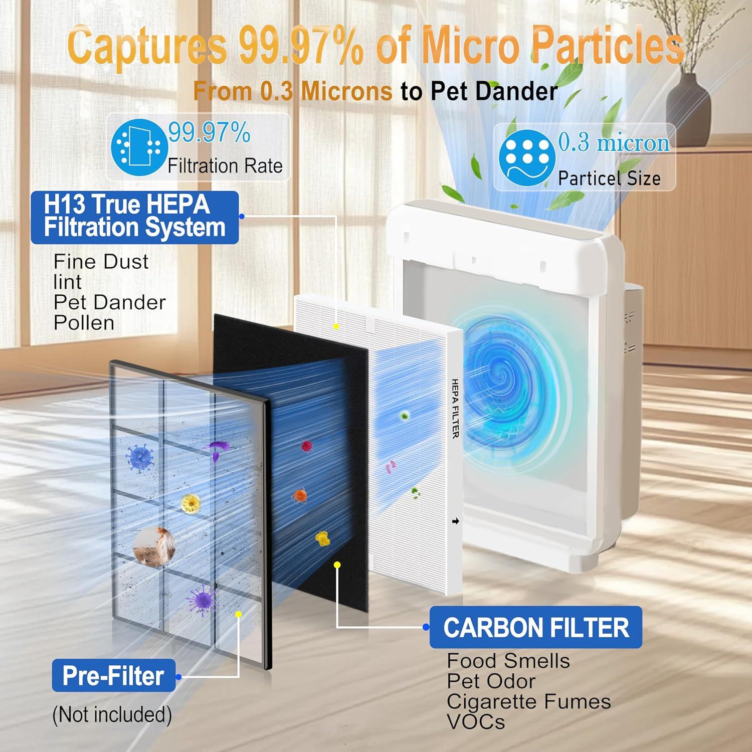 Filtro de Reemplazo HEPA H13 y 3 Pre-Filtros Coway AP-1512HH