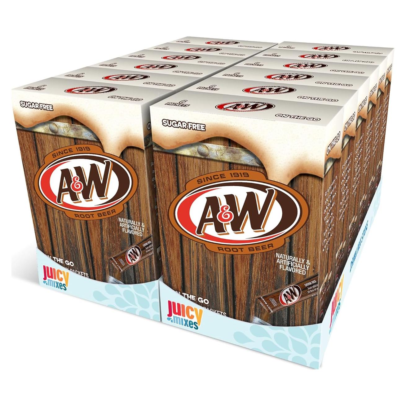 Mezcla en Polvo A&W Cerveza de Raíz Sin Azúcar - 12 Cajas