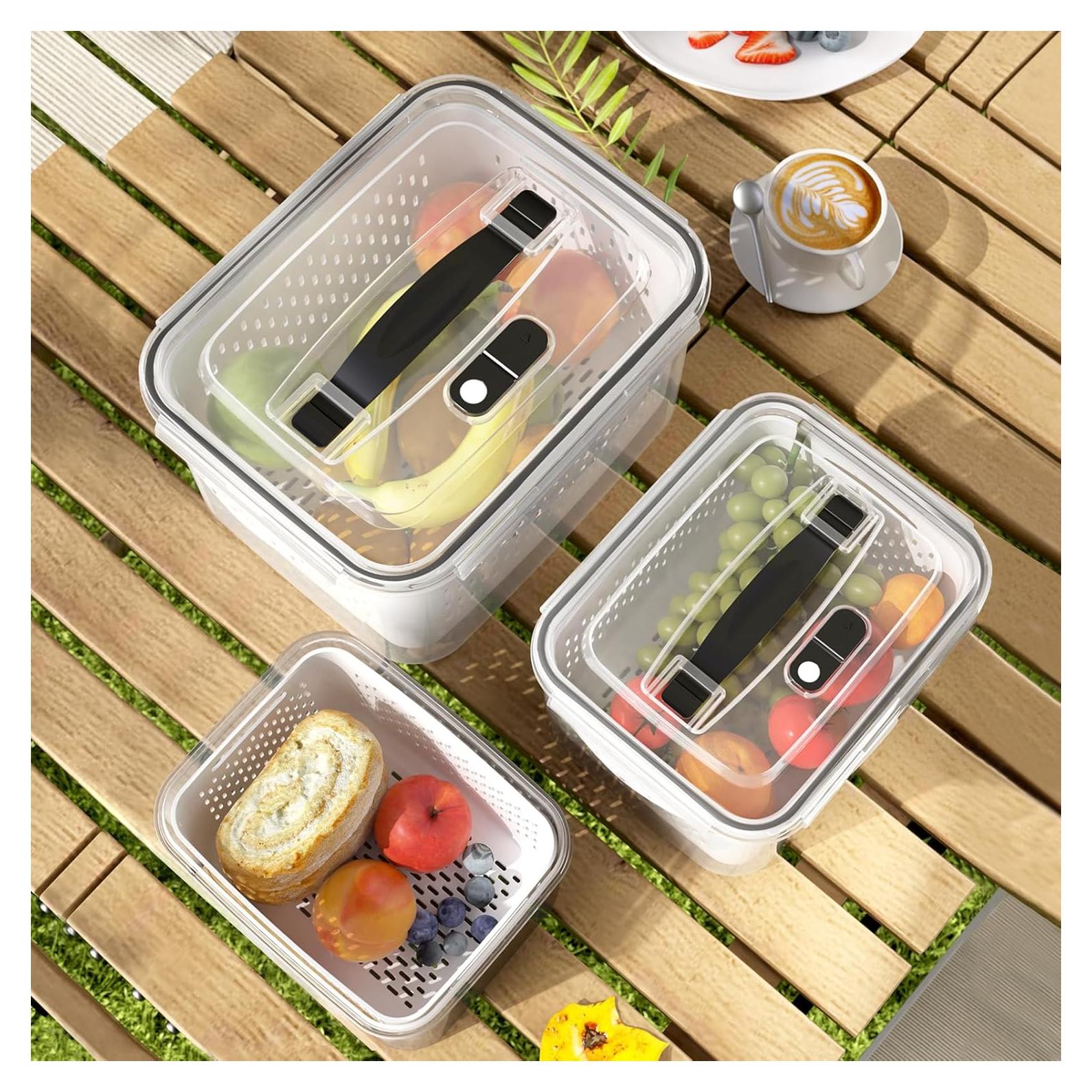 Contenedores de Almacenamiento Hermético Ronanemon 3 Paquete 0.8L-3.15L