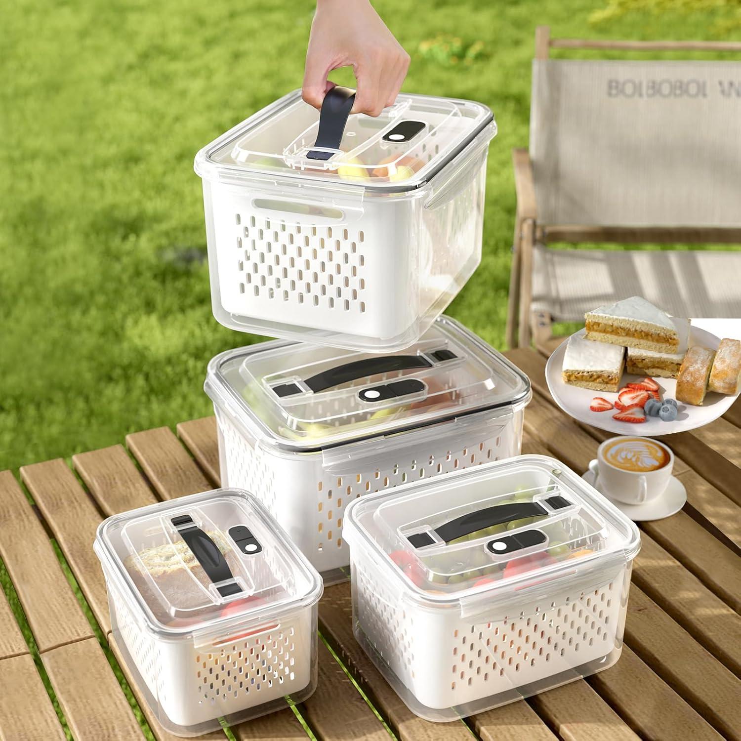 Contenedores de Almacenamiento Hermético Ronanemon 3 Paquete 0.8L-3.15L