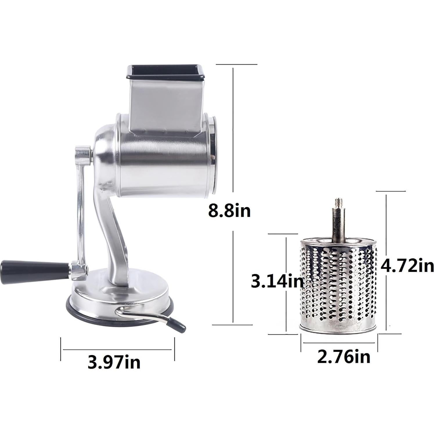 Rallador Rotatorio de Acero Inoxidable HYYKJ-US con 5 Cuchillas