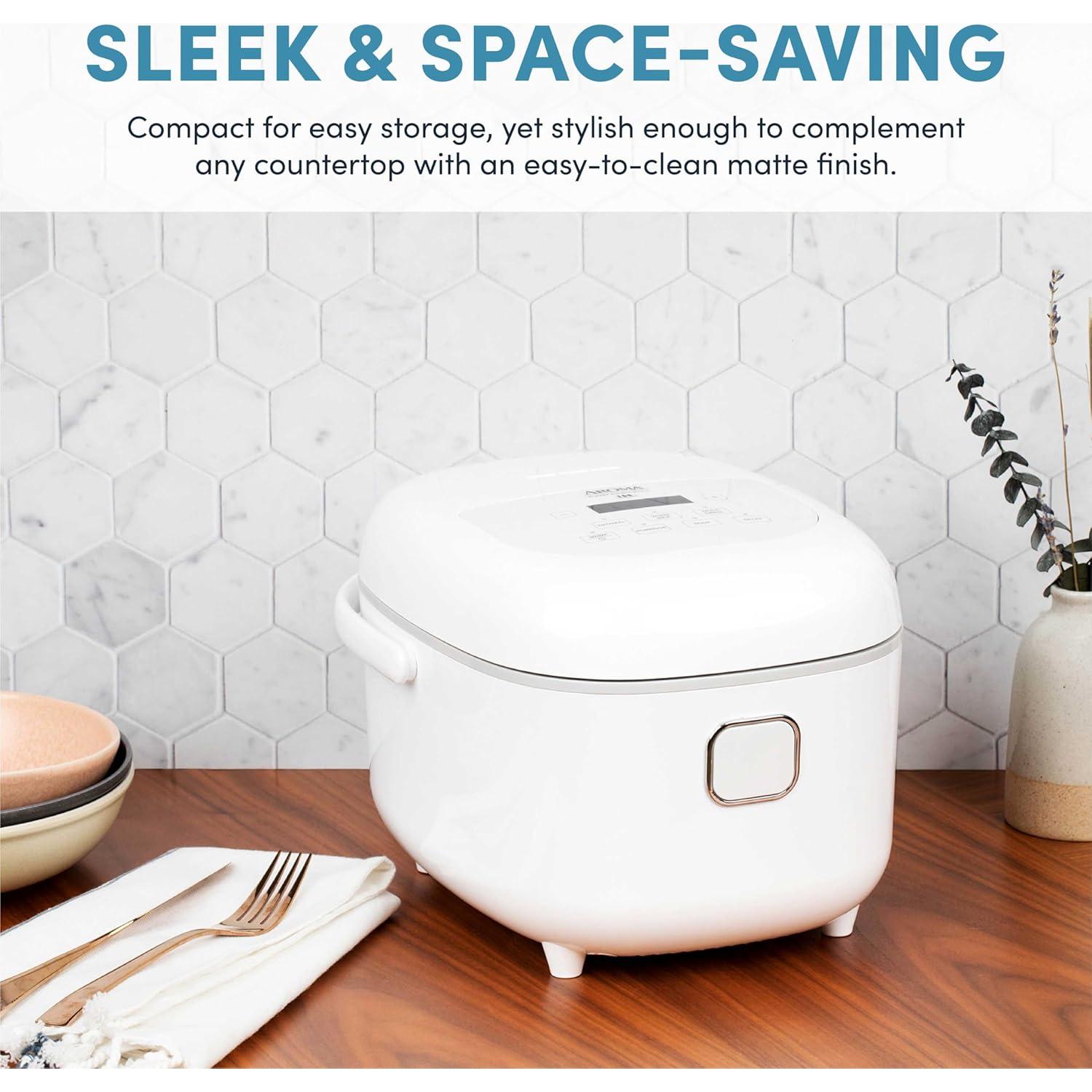 Cocedor de Arroz AROMA ARC-7604 2Qt Inducción 360° Blanco