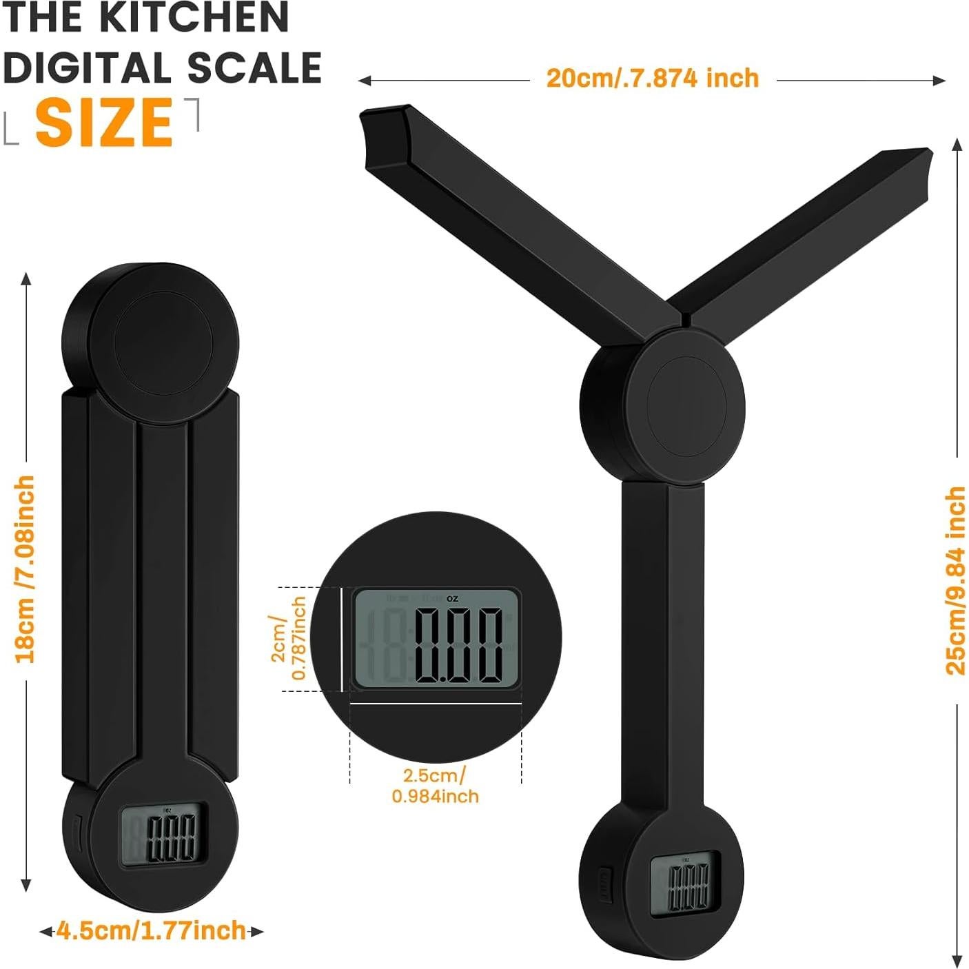 Báscula de Cocina Digital Plegable Beewin 120g LCD Negra