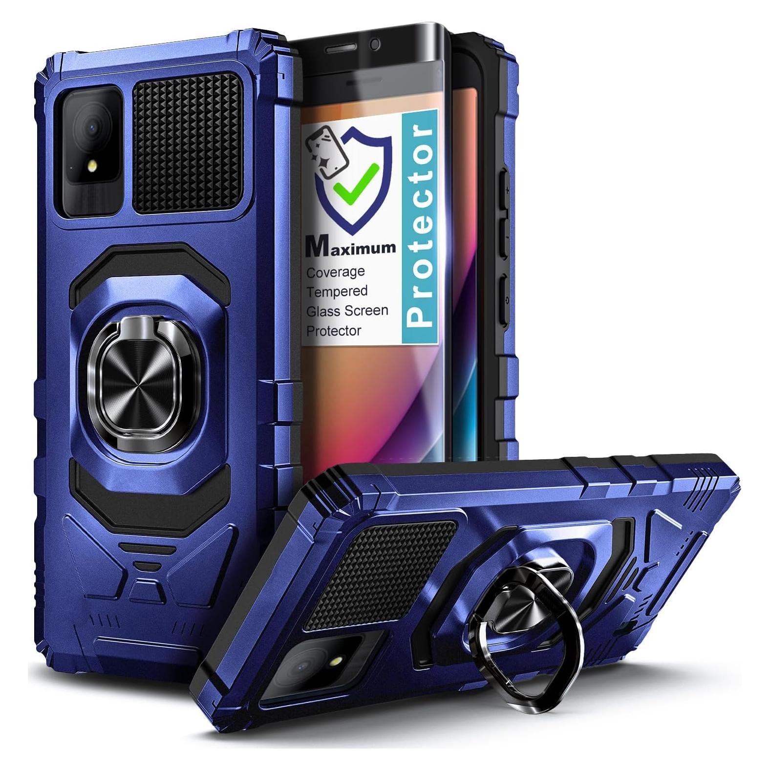 Funda Protectora Grado Militar WDHD para TCL K11 T432W Azul