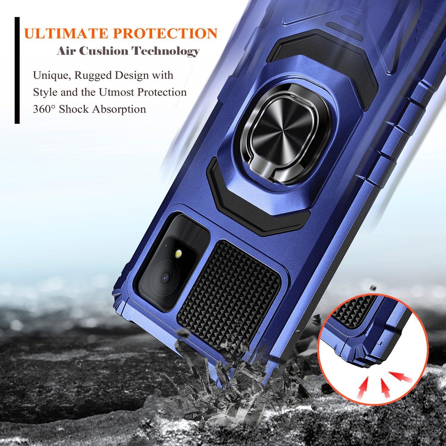 Funda Protectora Grado Militar WDHD para TCL K11 T432W Azul