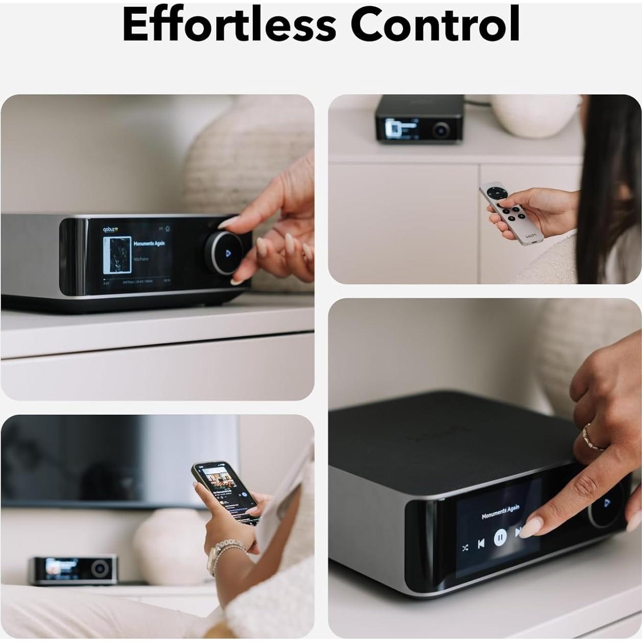 Amplificador Streaming WiiM Amp Ultra 100W Plata con Control Remoto