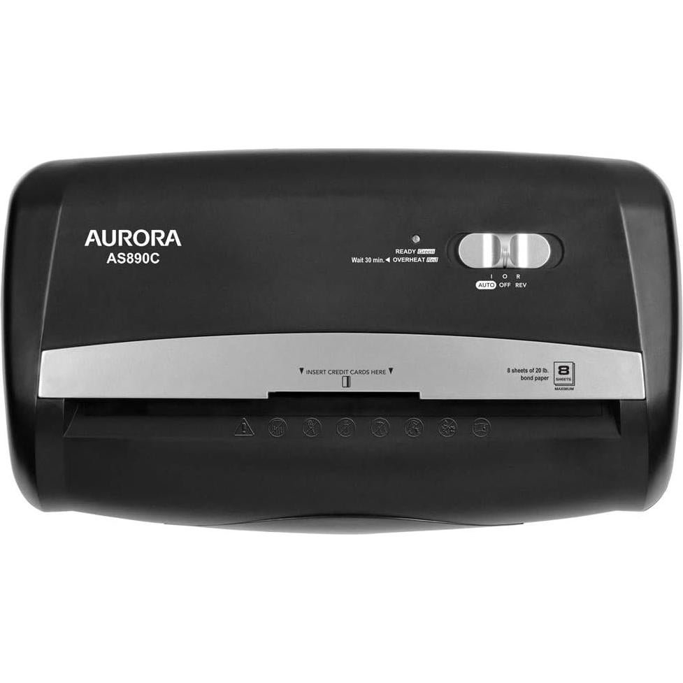Aurora AS890C Trituradora de Papel Corte Cruzado 8 Hojas