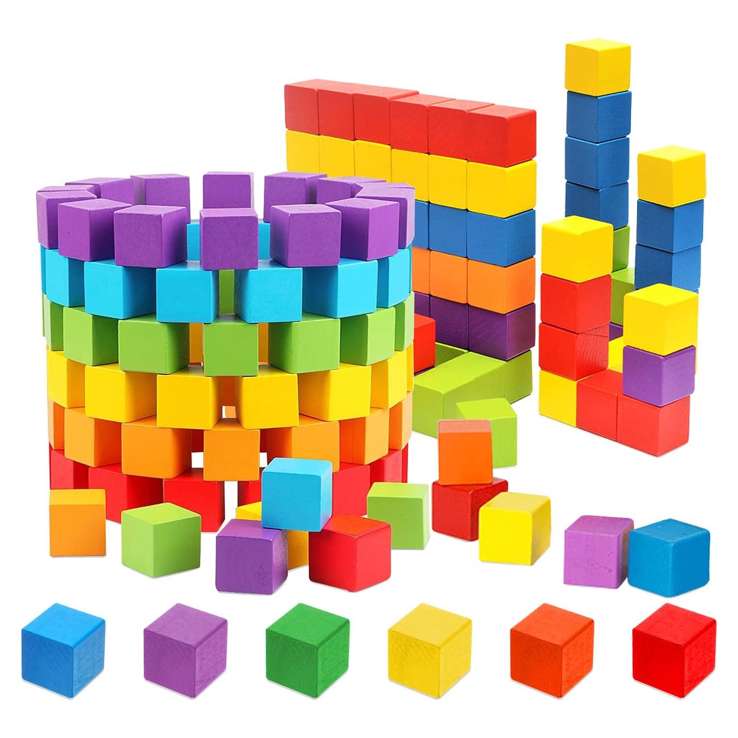 Bloques de Madera Coobbar 200 Piezas 1.98 cm Colores Variados