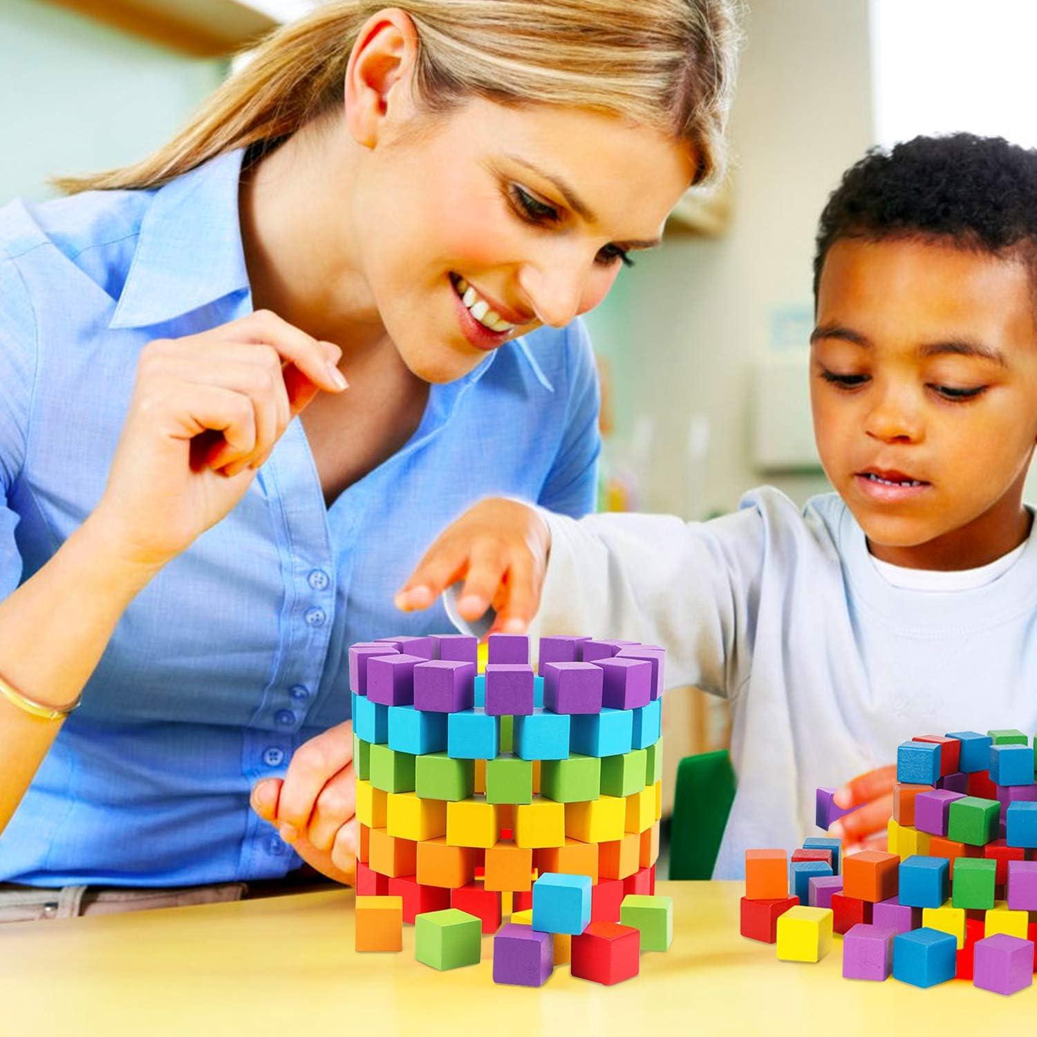 Bloques de Madera Coobbar 200 Piezas 1.98 cm Colores Variados