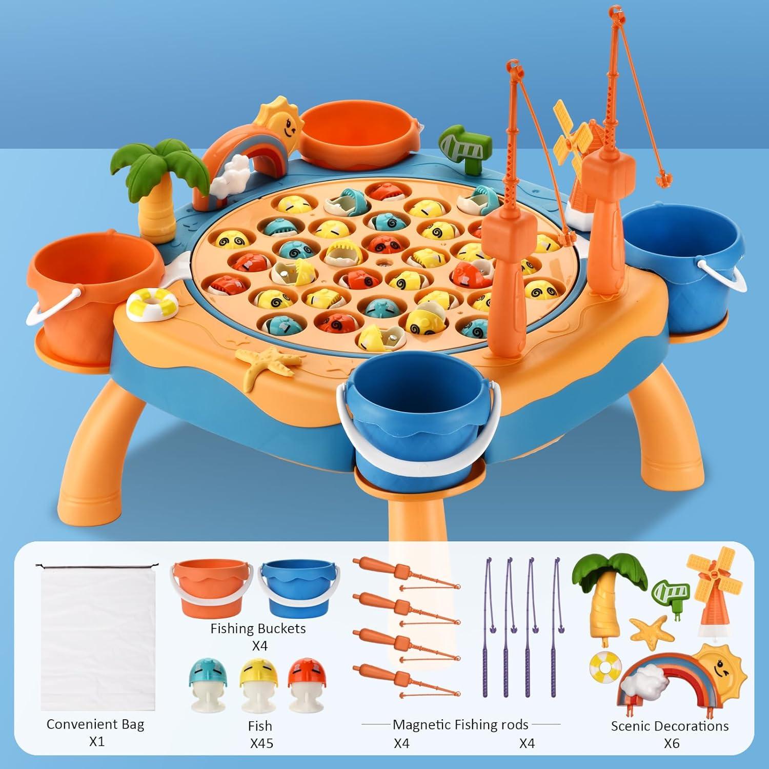 Juego de Pesca Magnético Jovarous 45 Peces 8 Cañas 0.95kg