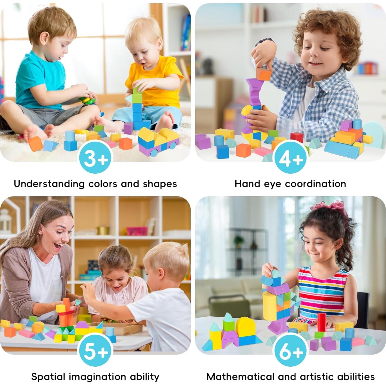 Bloques Magnéticos de Construcción Hisine 46 PCS para Niños 3+
