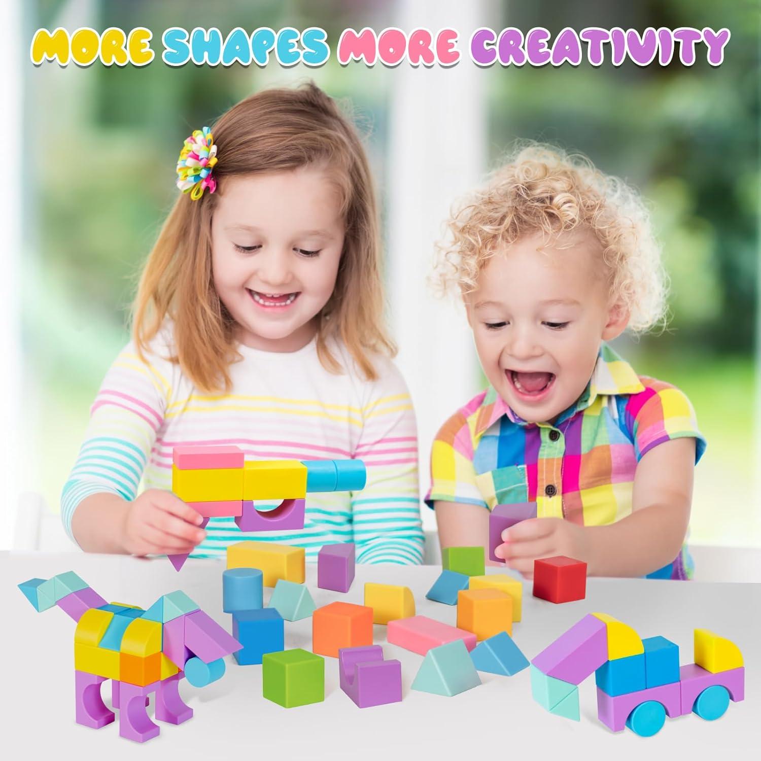 Bloques Magnéticos de Construcción Hisine 46 PCS para Niños 3+